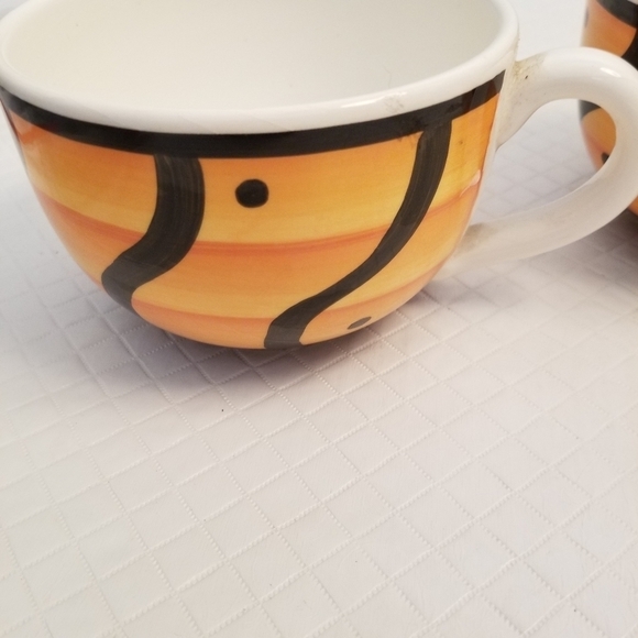 pier one hand painted Italy Orange And Black Extra Large Coffee Mugs - Picture 5 of 8